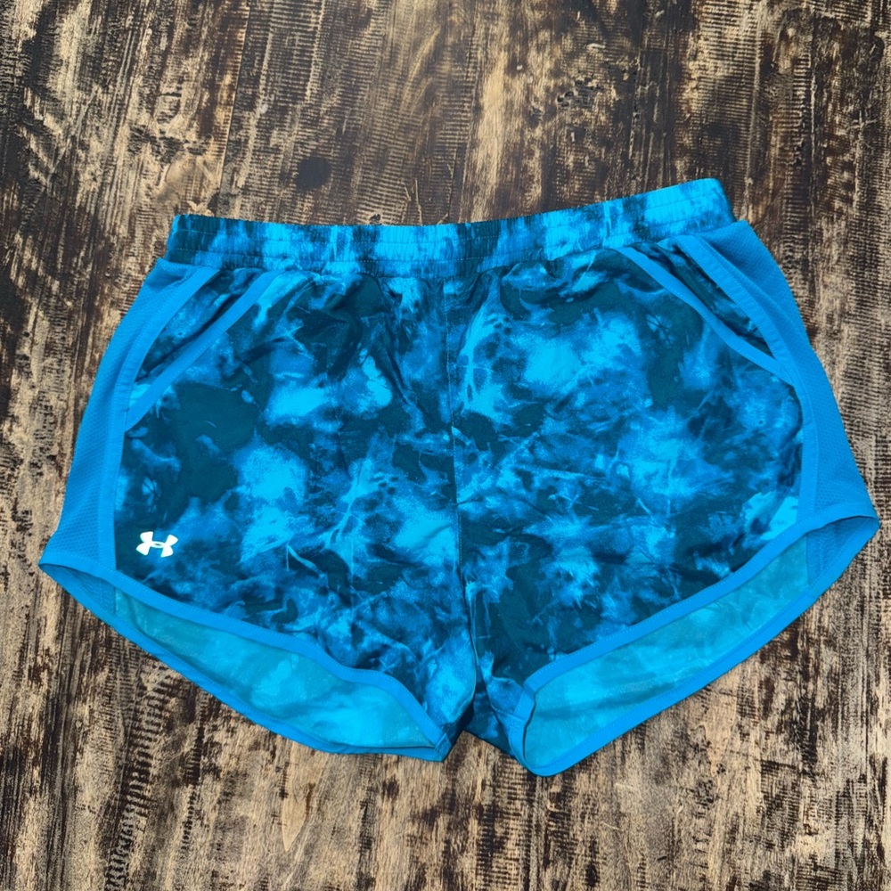 Under Armour Blue Athletic Shorts with Camouflage Design